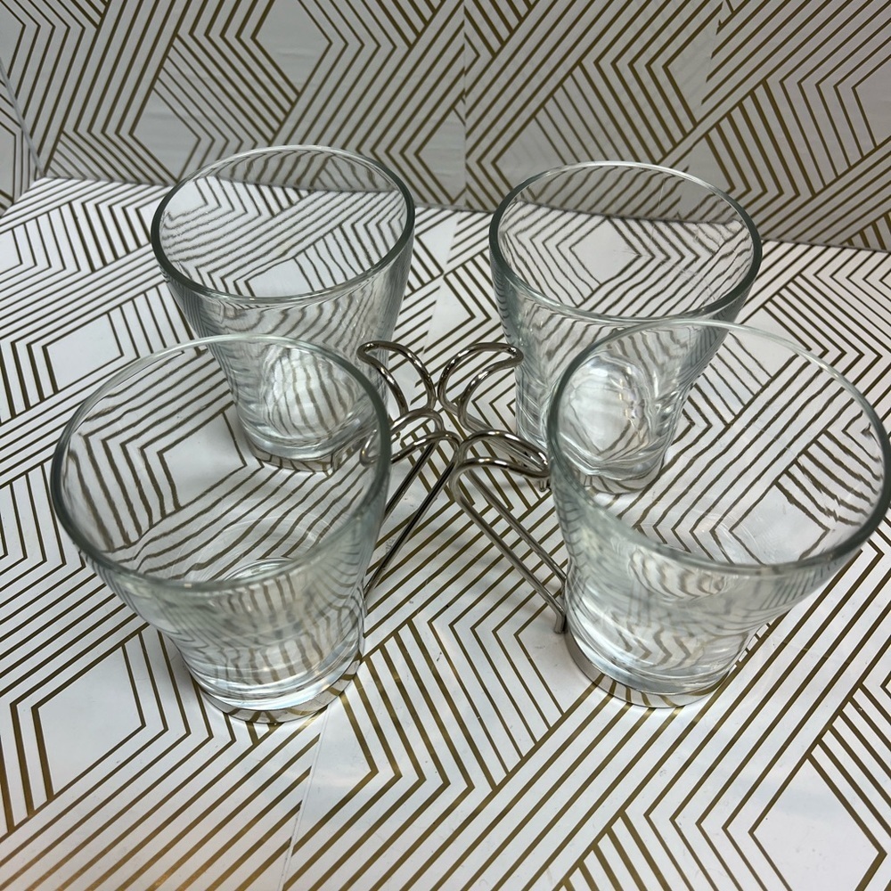 Vintage Vitrosax Italy Glass Cups Set of 4
